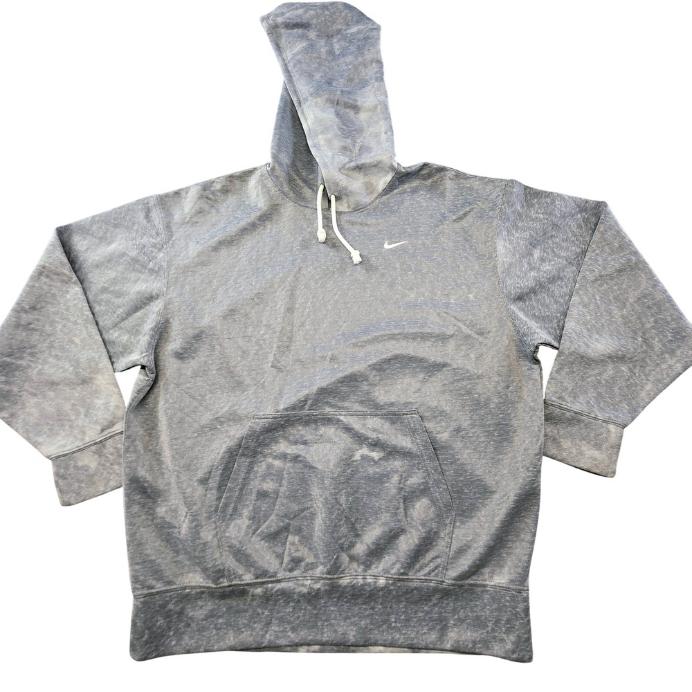 Nike Hoodie Mens S Gray Pullover Dri-FIT Hooded Pockets Lightweight Logo